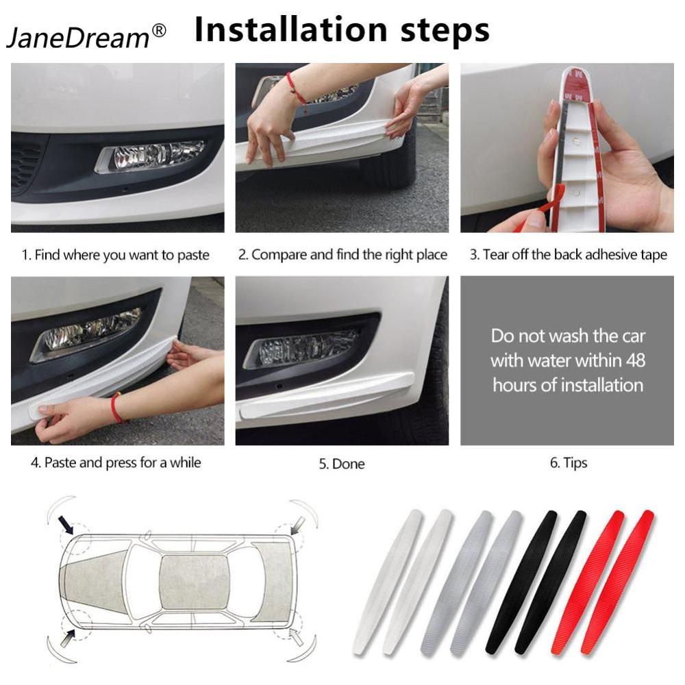 JaneDream 2Pcs Car Bumper Protector Strip Guard Corner Protection Strips Scratch Protector Crash Blade Anti-collision Guard Lip Stickers BYD ATTO 3