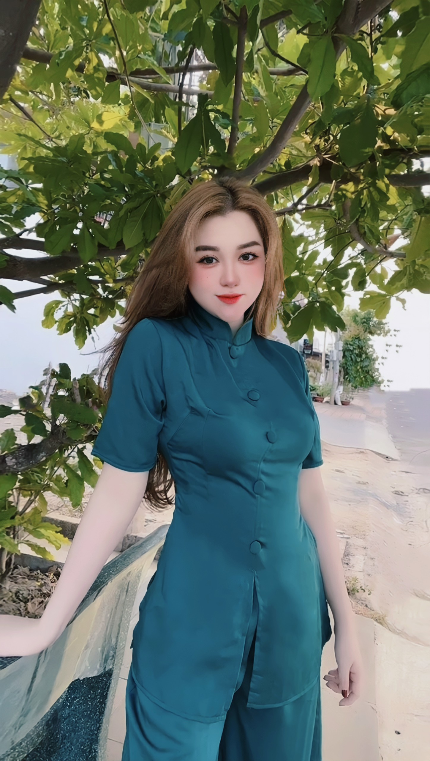 ĐỒ LAM ĐI CHÙA CHẤT LỤA MANGO NÚT BỌC CAO CẤP D23