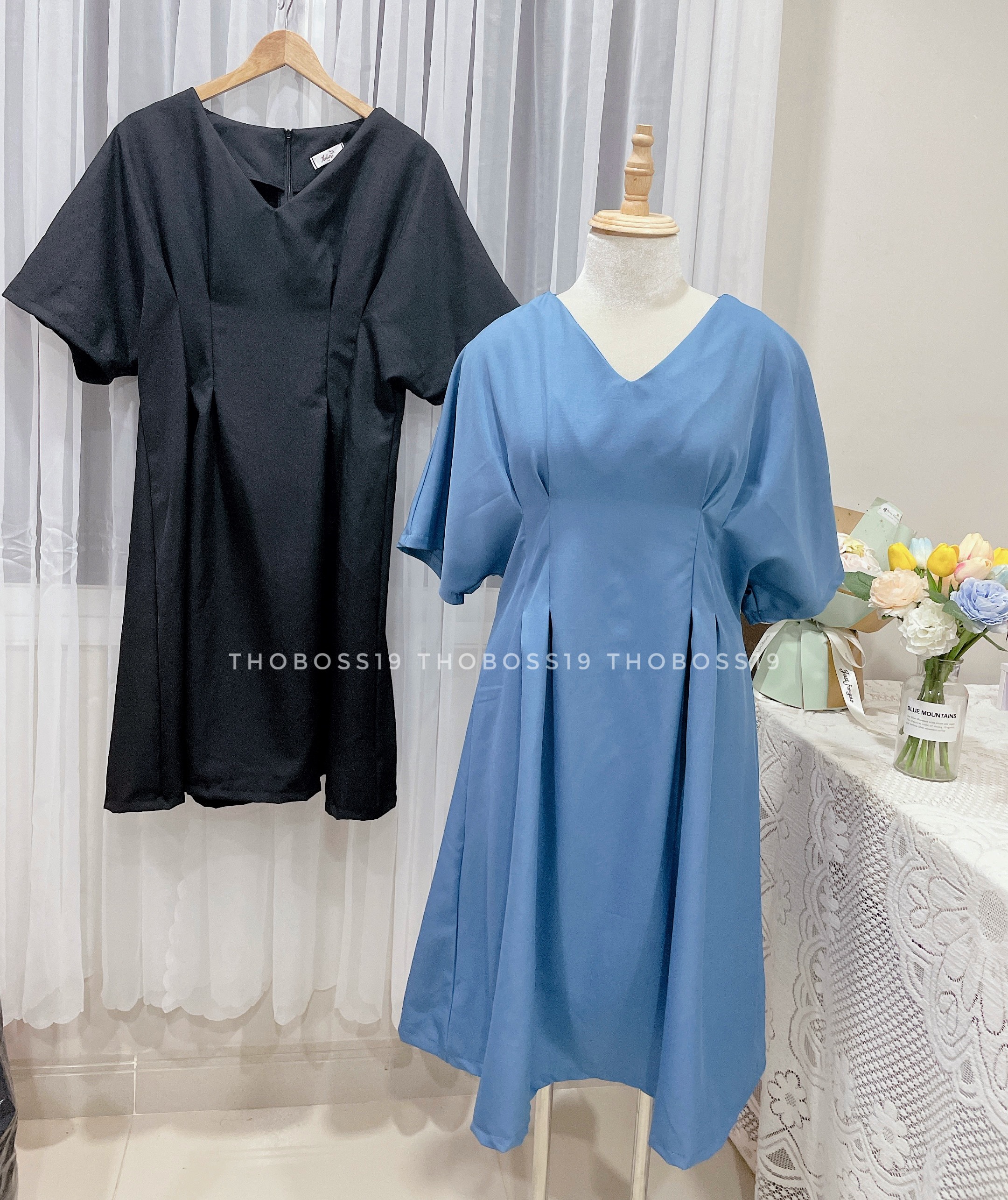 D59 - Đầm Bigsize Cánh Dơi Bo Eo