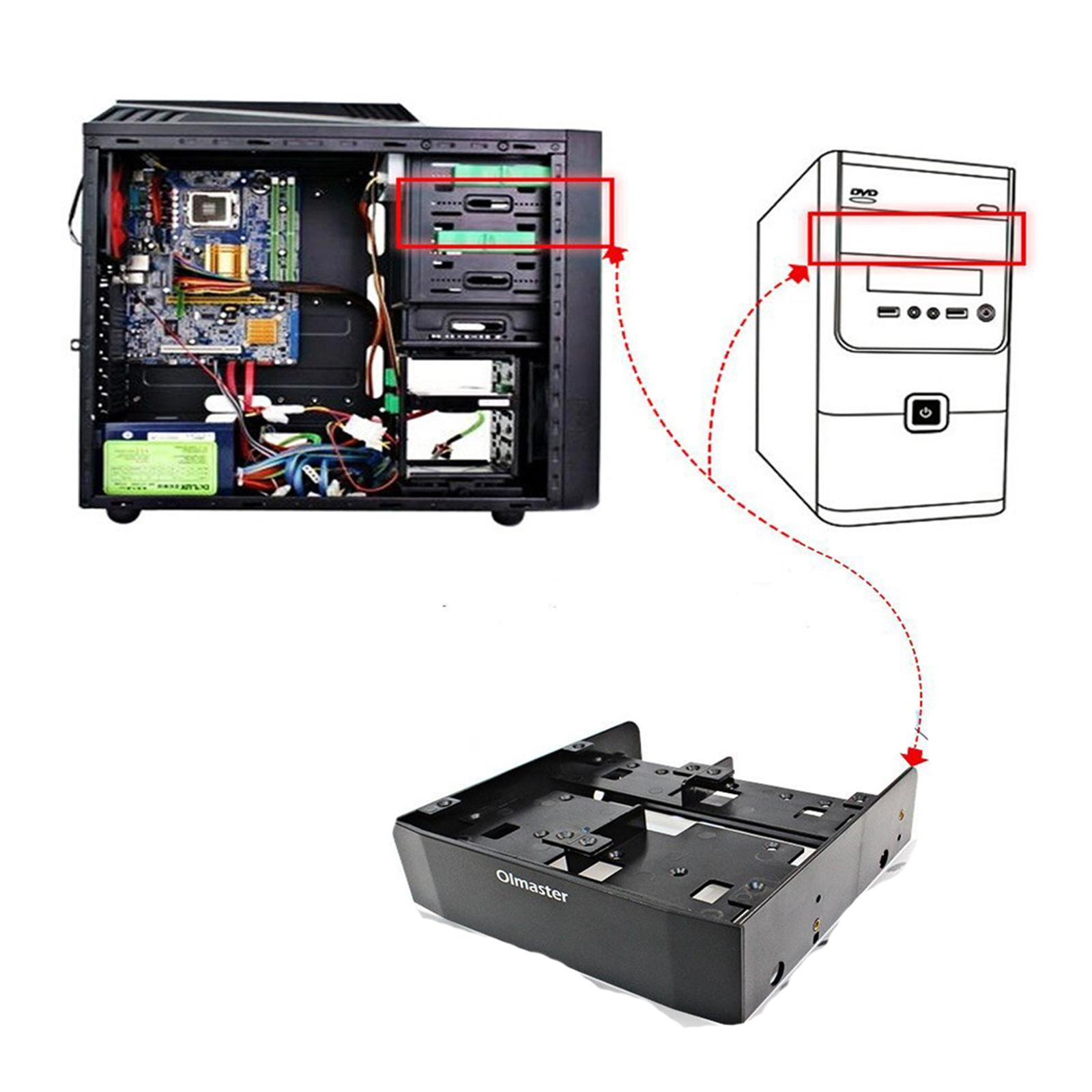freneci 5.25 2.5 SSD 3.5 HDD Bay Converter Mounting Bracket Adapter