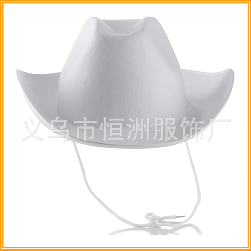 Barbie cowboy hat Bridal white lace cap with string