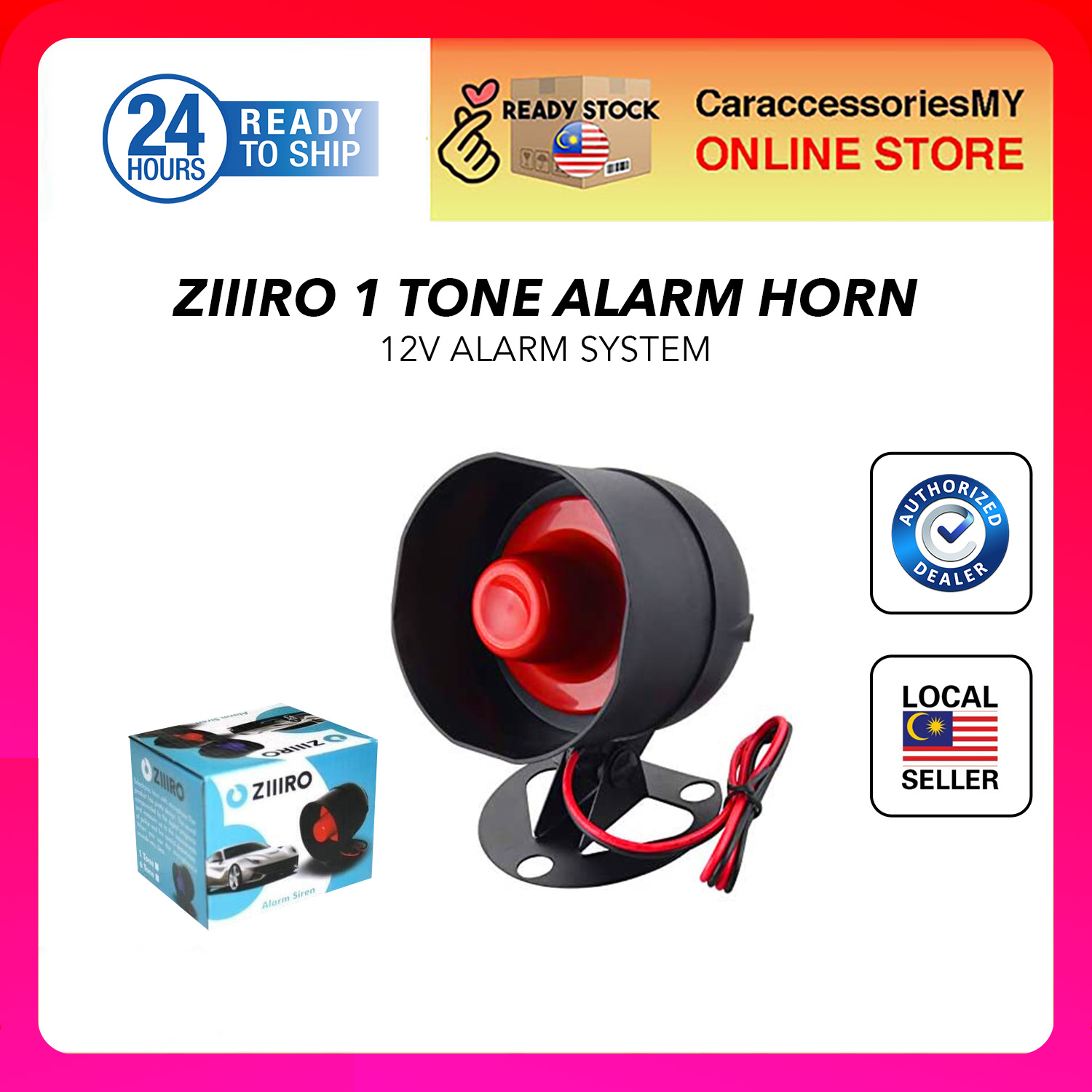 Car Super Loud 12V Alarm System Siren Electric Replacement 1 Tone car ...