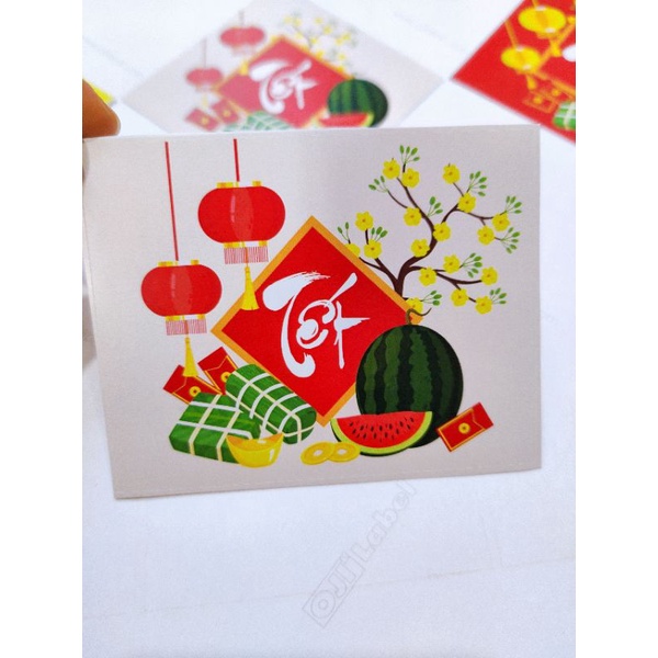 Tem dán tết , tem decal năm mới 2024 các mẫu