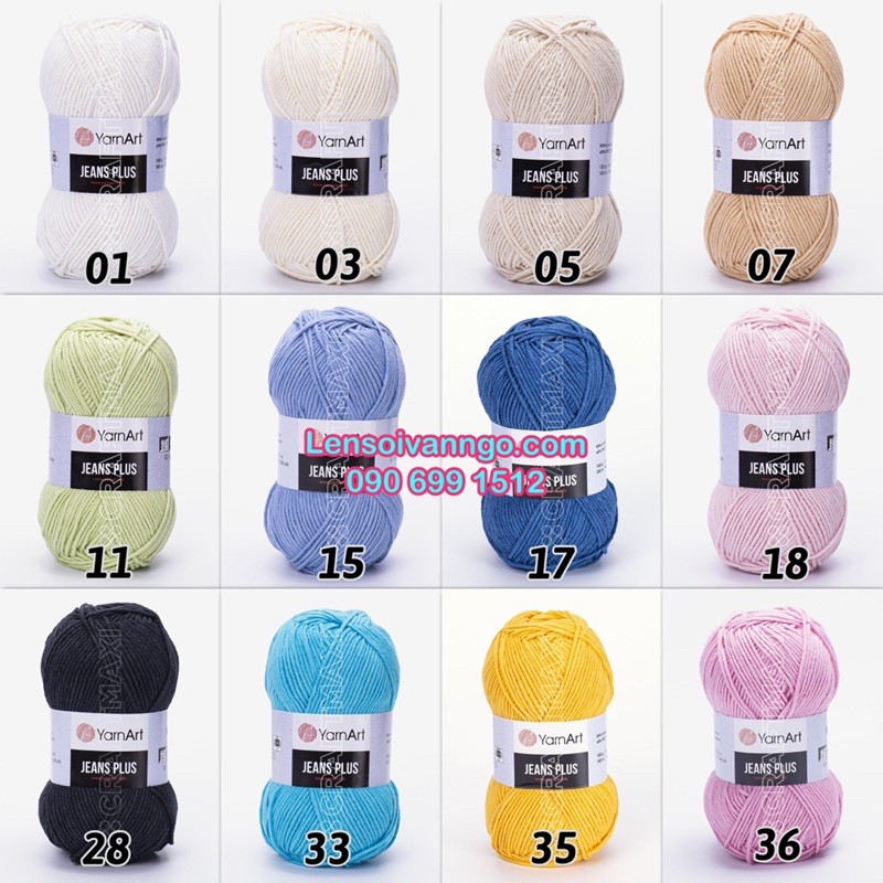 Len YarnArt JEANS PLUS Thổ Nhĩ Kì (cuộn 100gr)