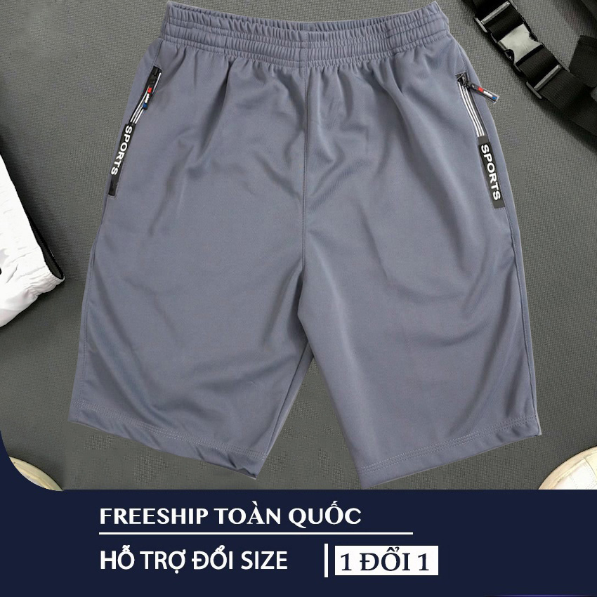 Quần đùi nam thể thao Logo Reebok-Sport 02 túi khóa kéo vải co dãn 4 chiều dày đẹp từ 40-87kg-QSNTT010