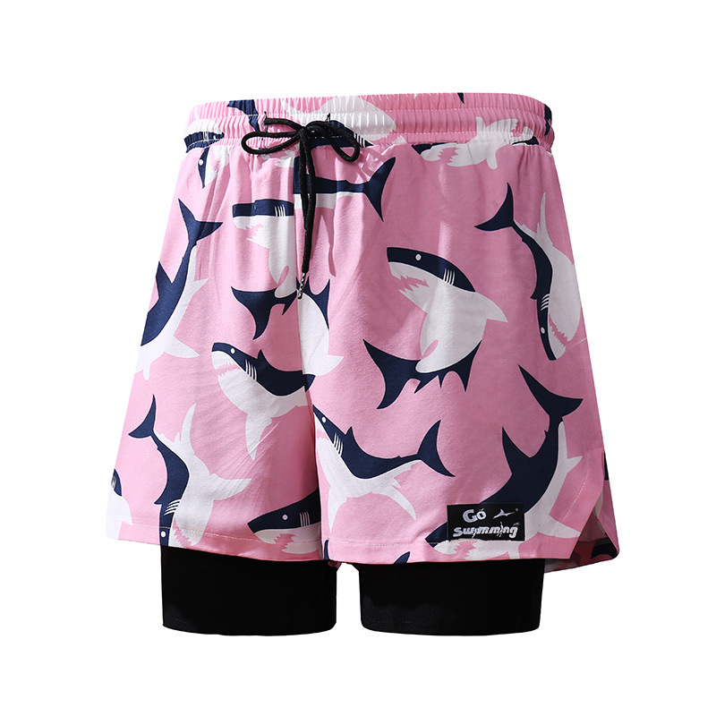 DEUKIO Swim trunks anti-embarrassment quick-drying plus size boxer swimsuit hot spring beach pants men's women's swim trunks