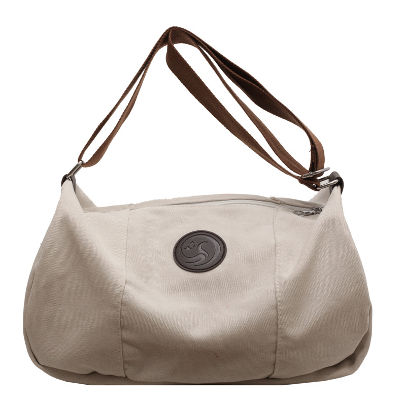 C&K Luggage bag Korean style outdoor shoulder crossbody bag retro casual sports canvas solid color simple travel cloth bag