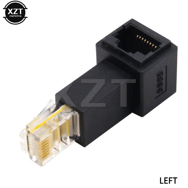 Rj45 90 Degree Extension Adapter 8p8c Ftp Stp Utp Cat 5e Male To Female Lan Ethernet Network Cable Connector Extender