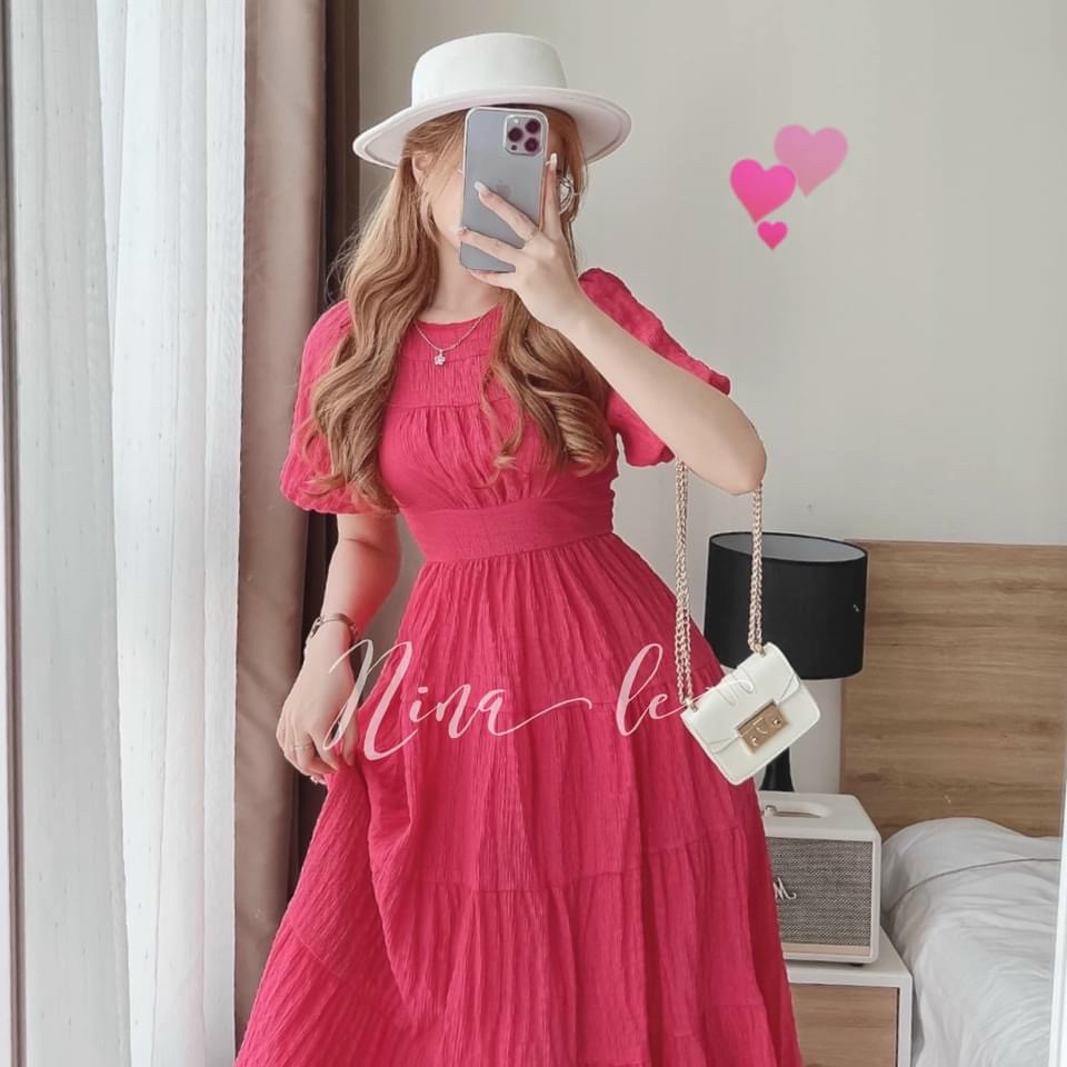 Đầm xòe tiểu thư dự tiêc siêu xinh.chất vải xốp chỉ 2 lớp cao cấp