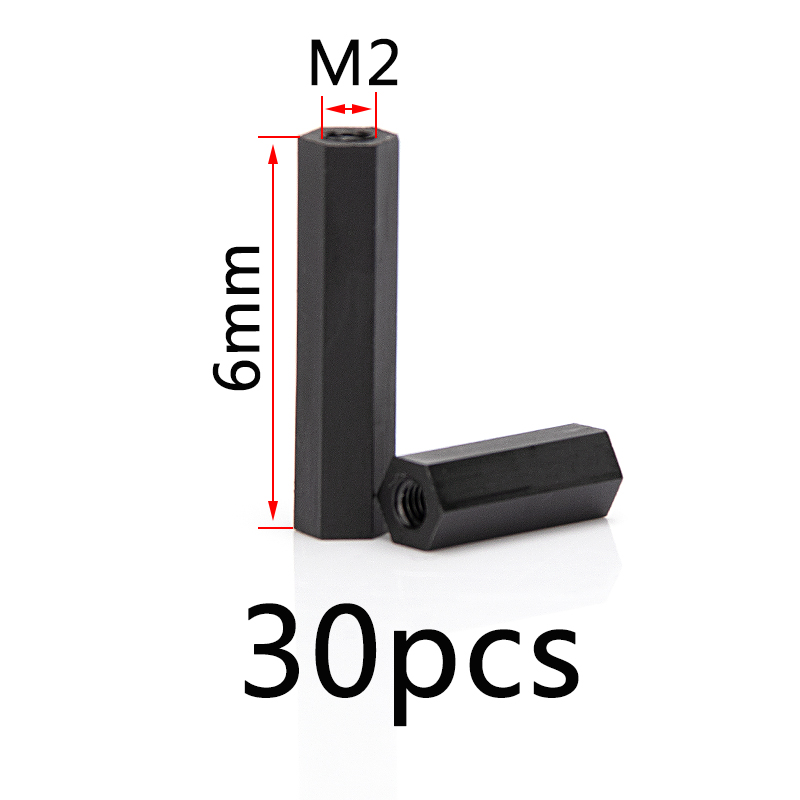 M2 M2.5 M3 M4 Black Hex Nylon Standoff Spacer Column Female to Female Screw Length 5mm-50mm Millimeters Flat Head Nylon Plastic Spacing Screws Nuts