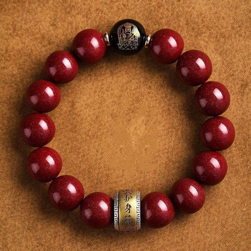Natural Mineral Cinnabar Bracelet Guardian Amulet Bracelet Original Stone Crysta Runrui. 