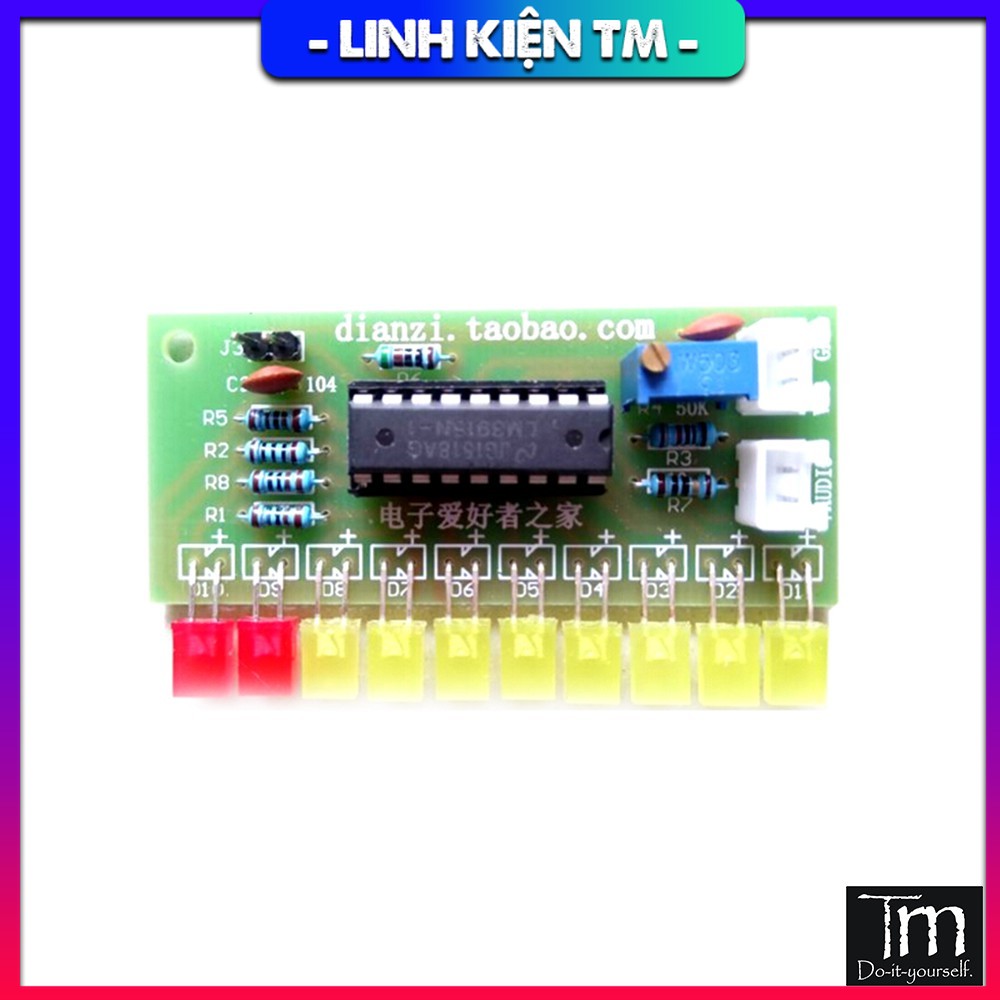 Mạch Nháy Theo Nhạc LM3915 10 Mức Tự Ráp