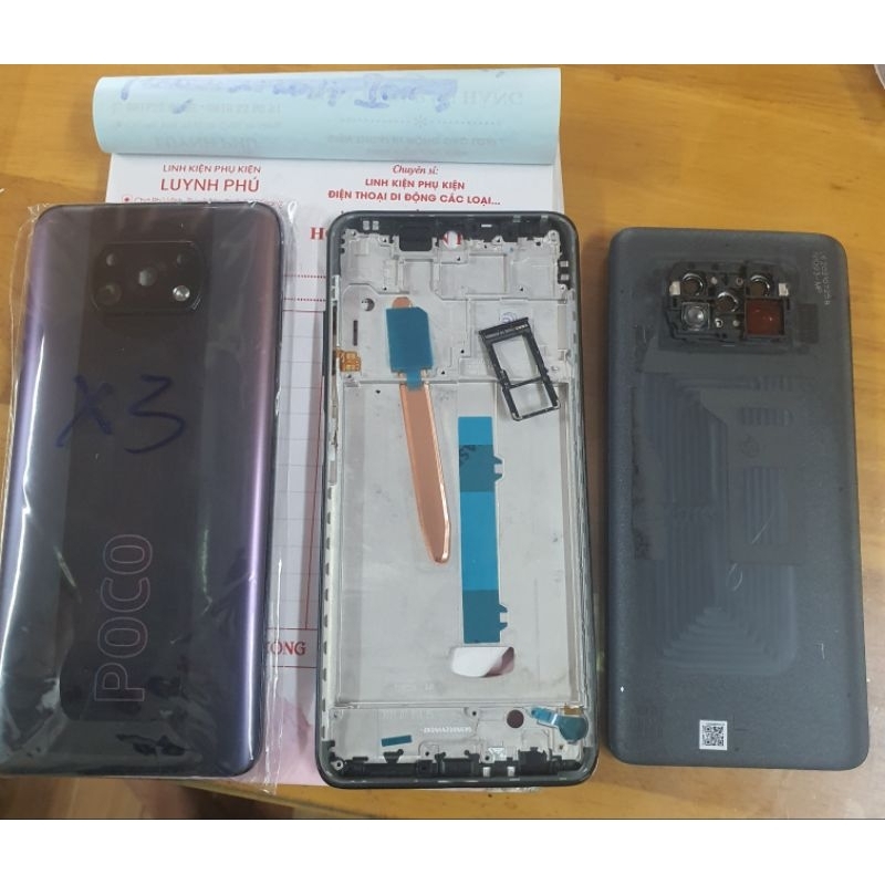 Vỏ xiaomi poco x3 có khay sim khung sườn kính camera