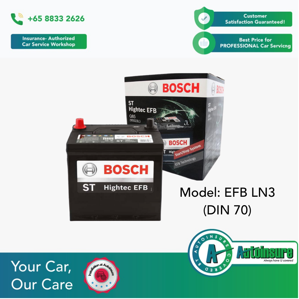 AutoInsure Bosch Car Battery EFB LN3 (DIN 70) (Installation At