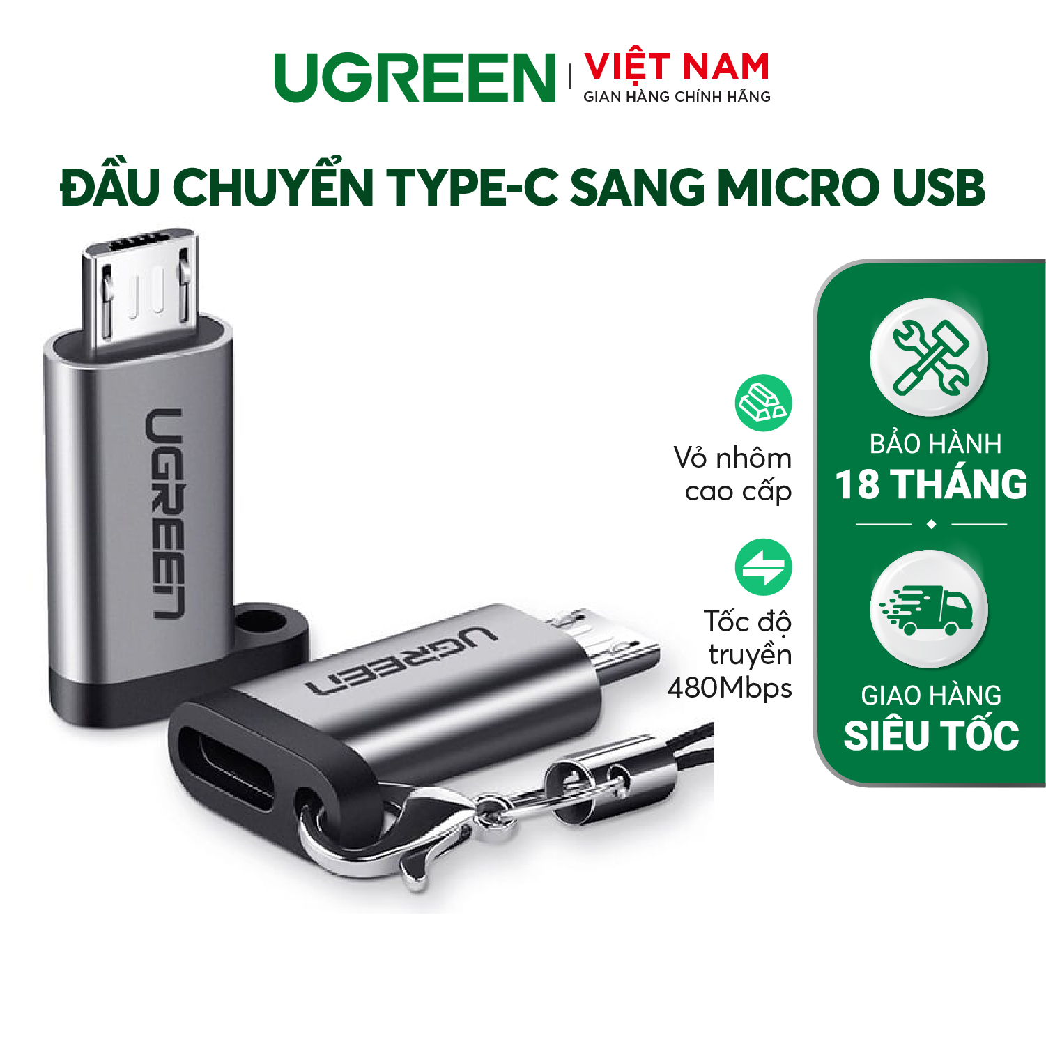 Ugreen Cable For Xiaomi Huawei QC 2.0 Quick Charge Data Sync. Micro USB Male to USB C
