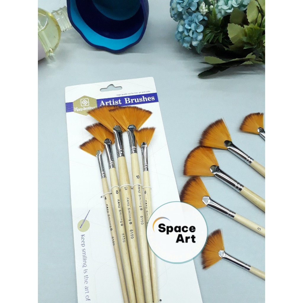 Cọ bộ 5 cây cọ quạt keep smiling artist brush no. 8150