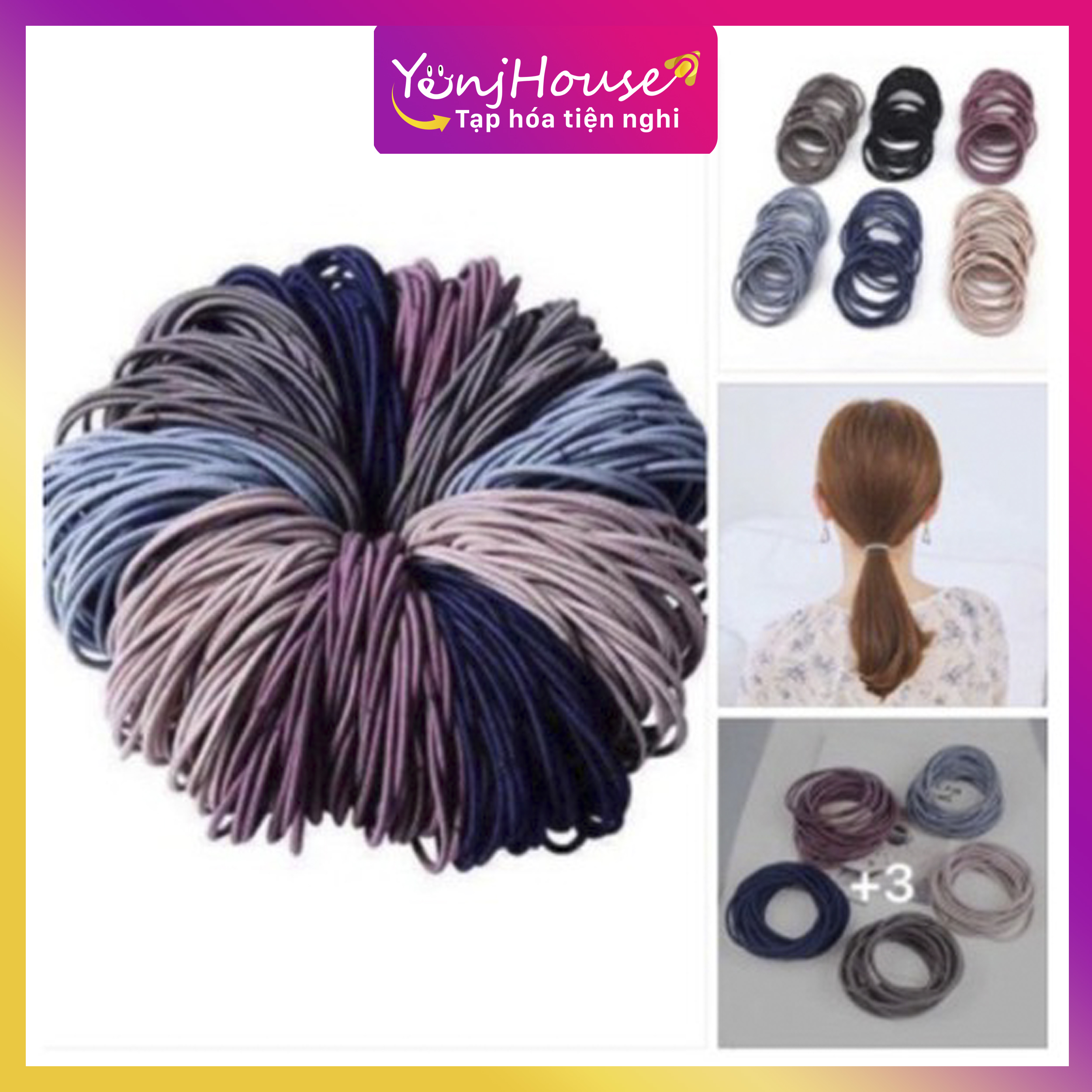 THUN CỘT TÓC CHO BÉ SÉT 10 SỢI ( LẤY MÀU NGẪU NHIÊN) - YENJHOUSE