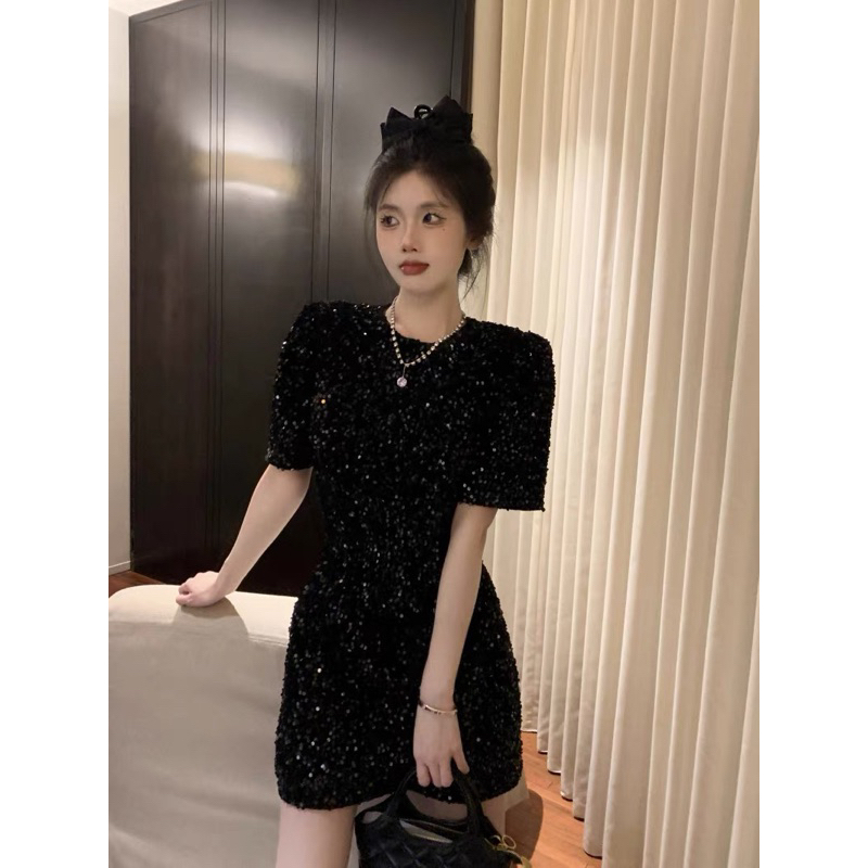 AA18-Đầm hở lưng đính đá lấp lánh sang chảnh đi tiệc