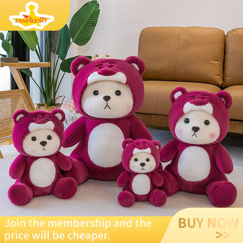 New super cute transformed strawberry bear plush teddy bear doll