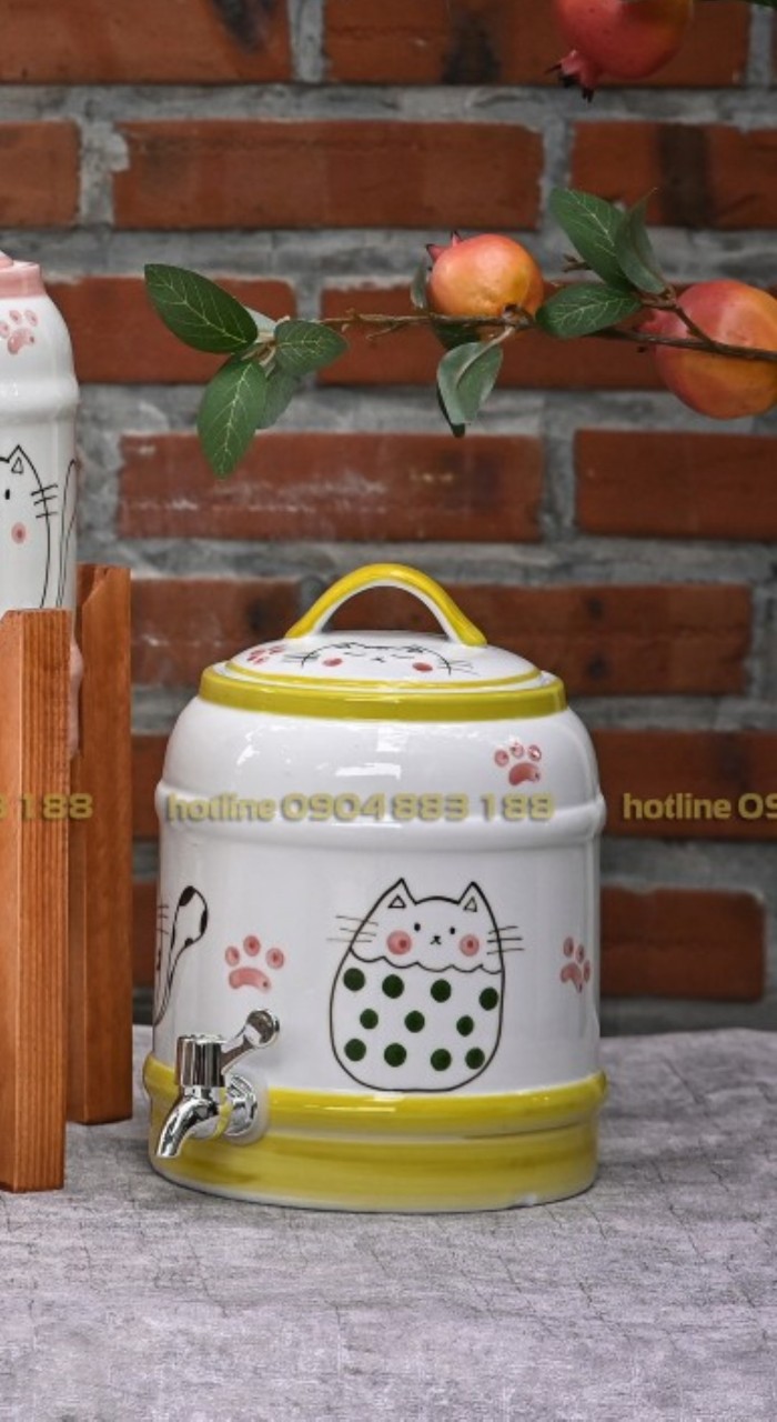 Bình đựng nước 9 lít gốm sứ Bát Tràng