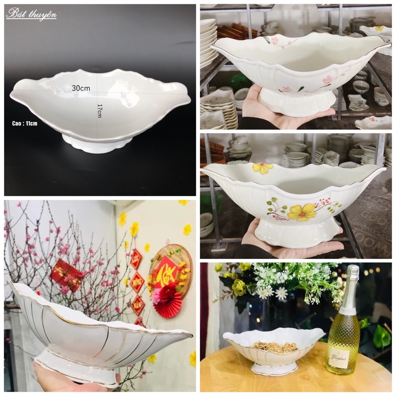 Bát thuyền bát đựng gà cúng gốm sứ bát tràng