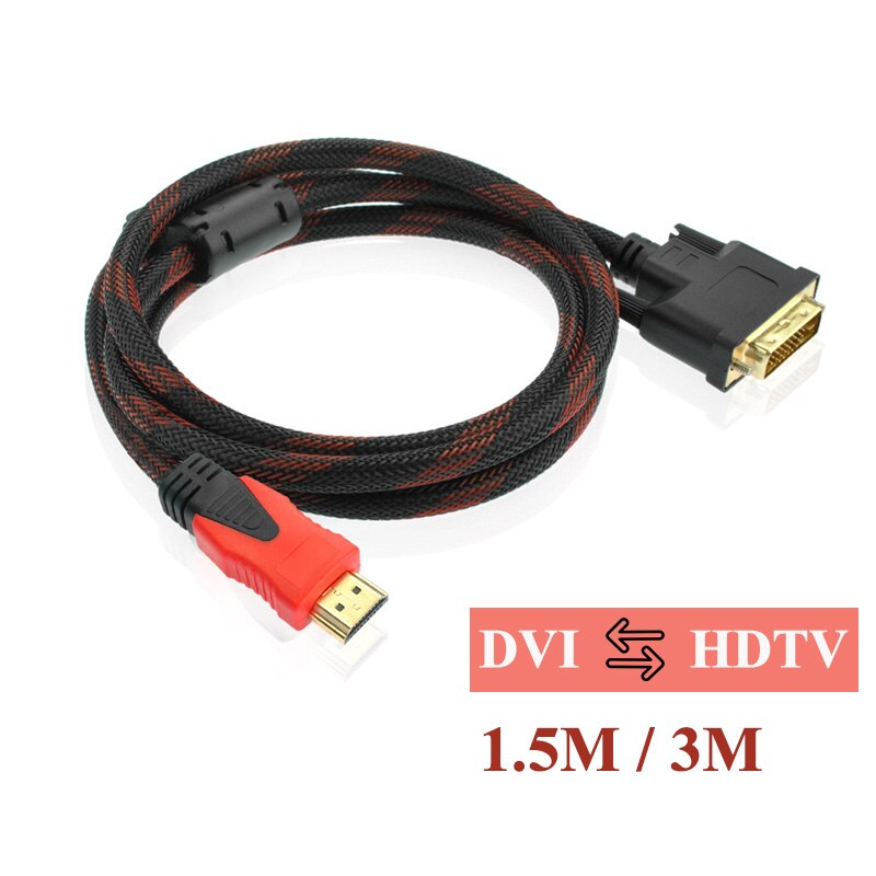 【tasselelf mall】DVI TO HDMI HDMI TO DVI , DVI D Male To HDMI Compatible Cable High Speed HDTV Compatible DVI Cable. 
