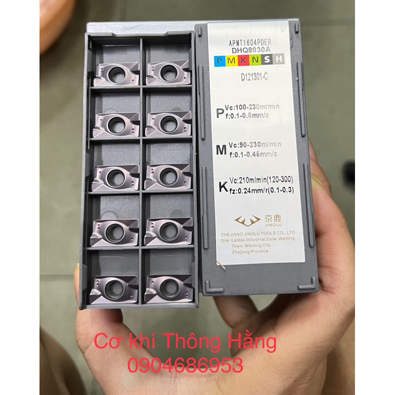 Chíp dao phay apmt 1604 pder phay đa vật liệu, chuyên phay phá thô, phay thép cứng, hay inox