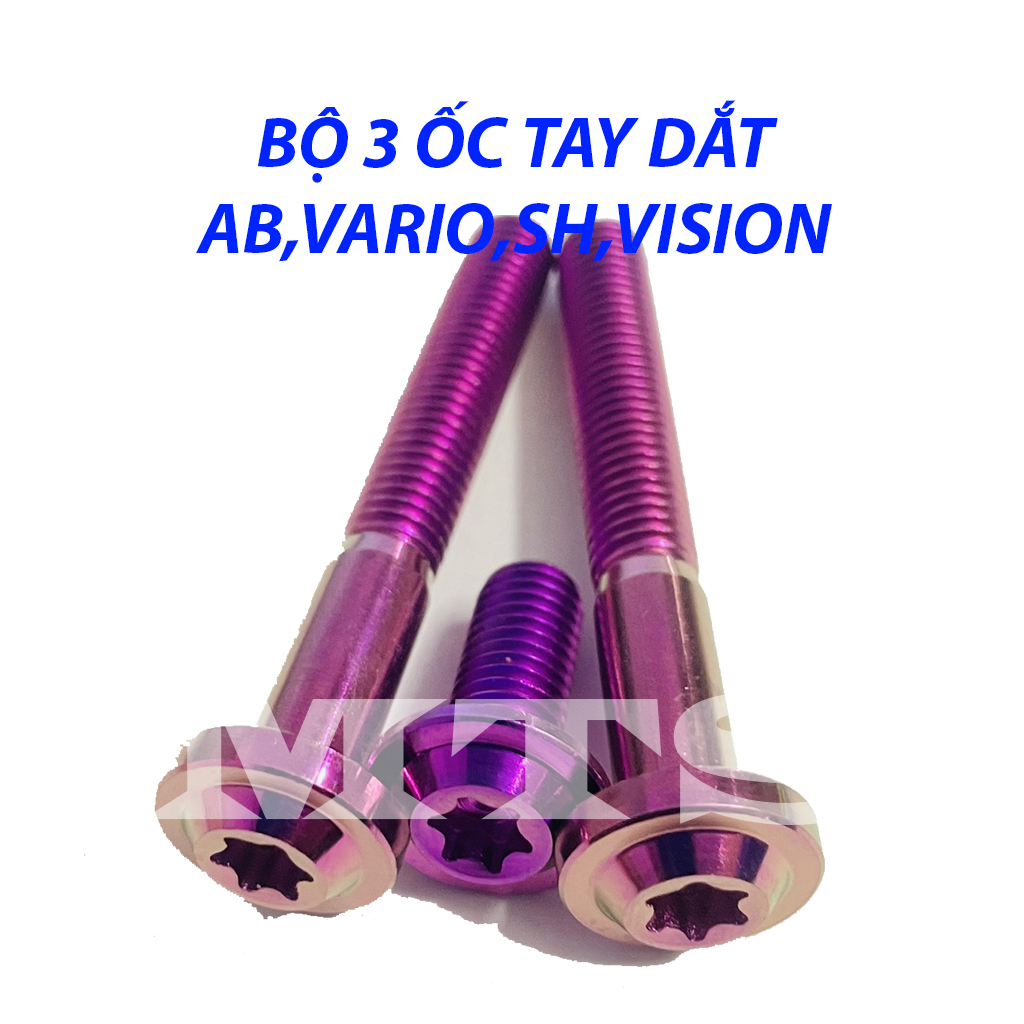 Bộ 3 Ốc Bắt Cảng, Tay Dắt AB,Sh,Vario,Vision TITAN GR5-MTS