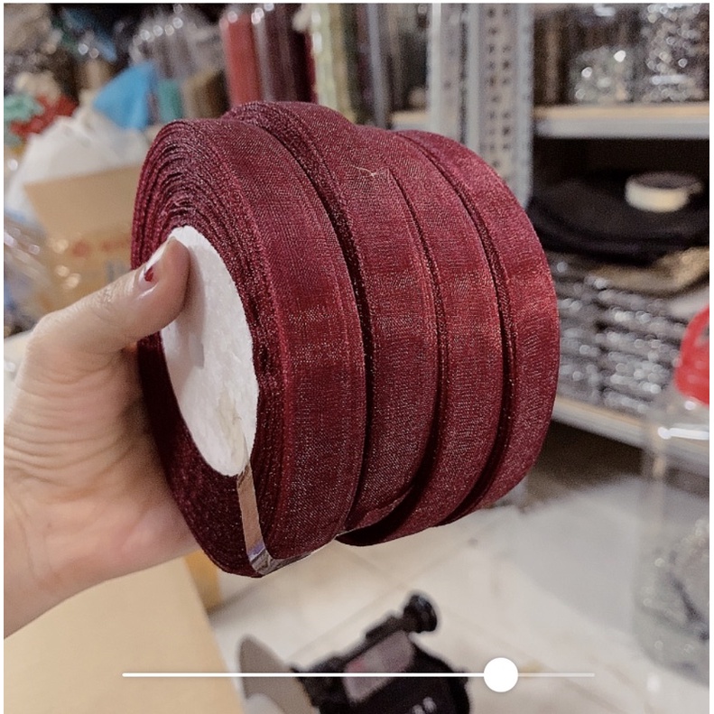 5m Ruy băng voan 1,2cm nhiều màu