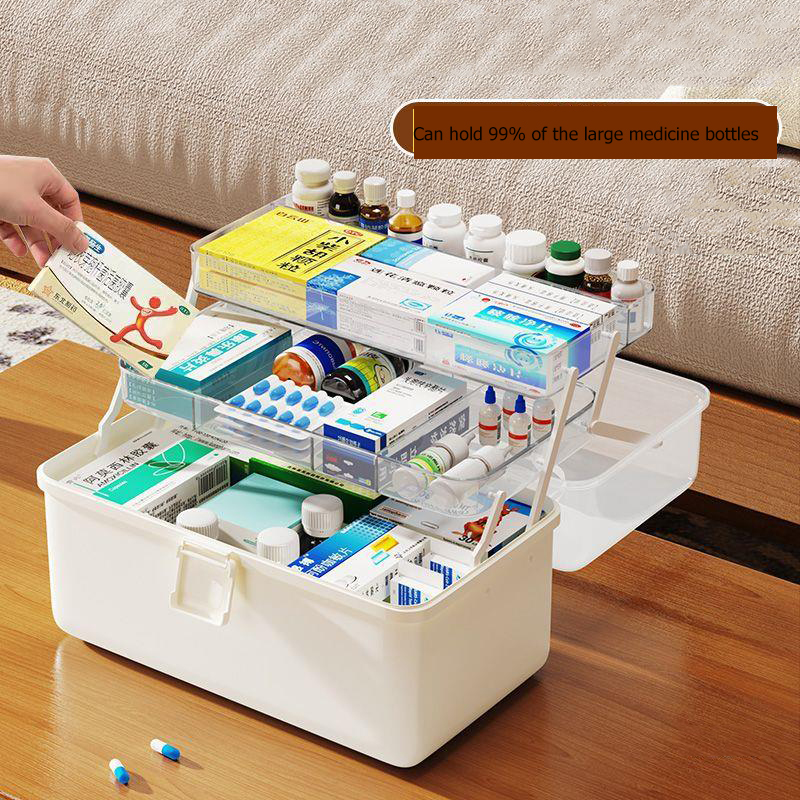 Medicine box for family use, large capacity, simple,multi-layer moisture-proof medicine box, multifunctional medical storage, medicine small medicine box