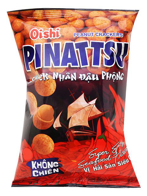 Combo 10 gói Snack Đậu Phộng Siêu Xốp Pinatasu Oishi
