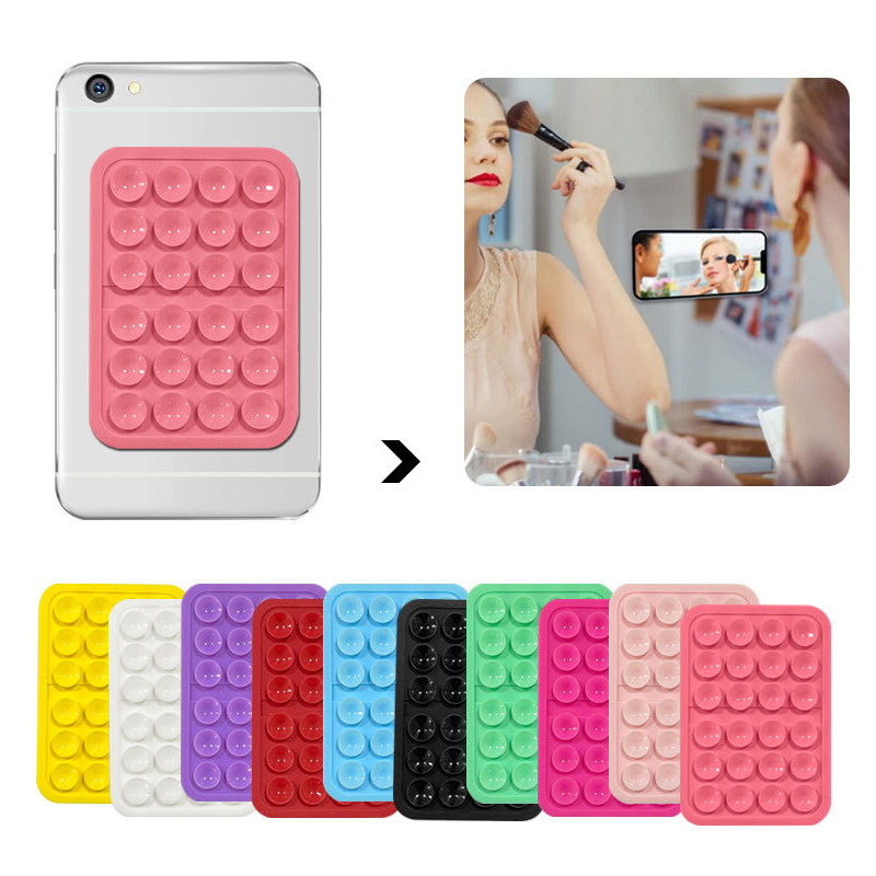 Strong Grip Phone Holder Adhesive Silicone Suction Phone Case Mount Anti-Slip Hands-Free Sticky Cell Phone Grip Stands. 