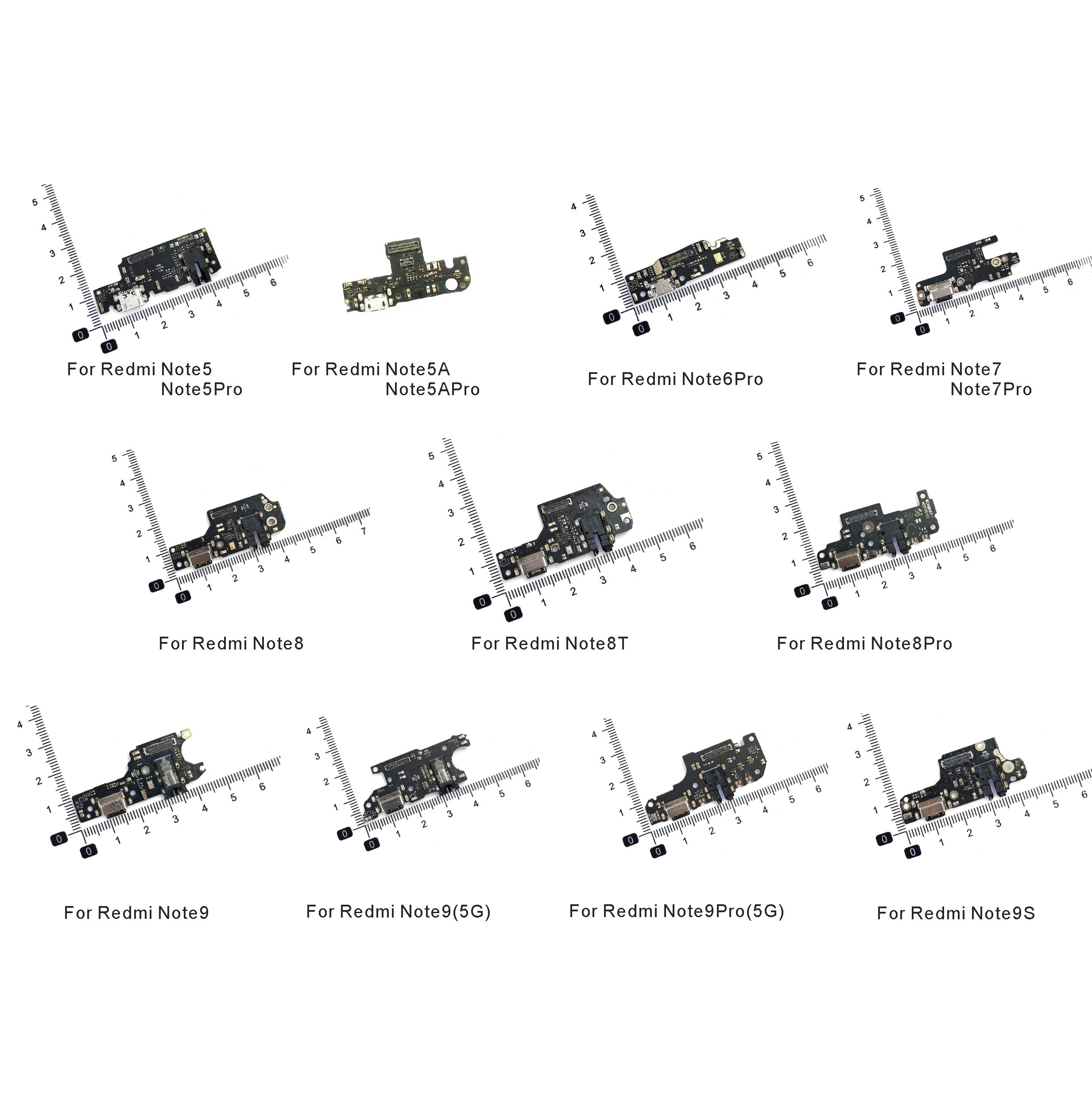 USB Charging Dock Port Socket Jack Connector Charge Board Flex Cable For Xiaomi Redmi Note 5 6 7 8T 9 9S Pro 5A 7Pro Microphone