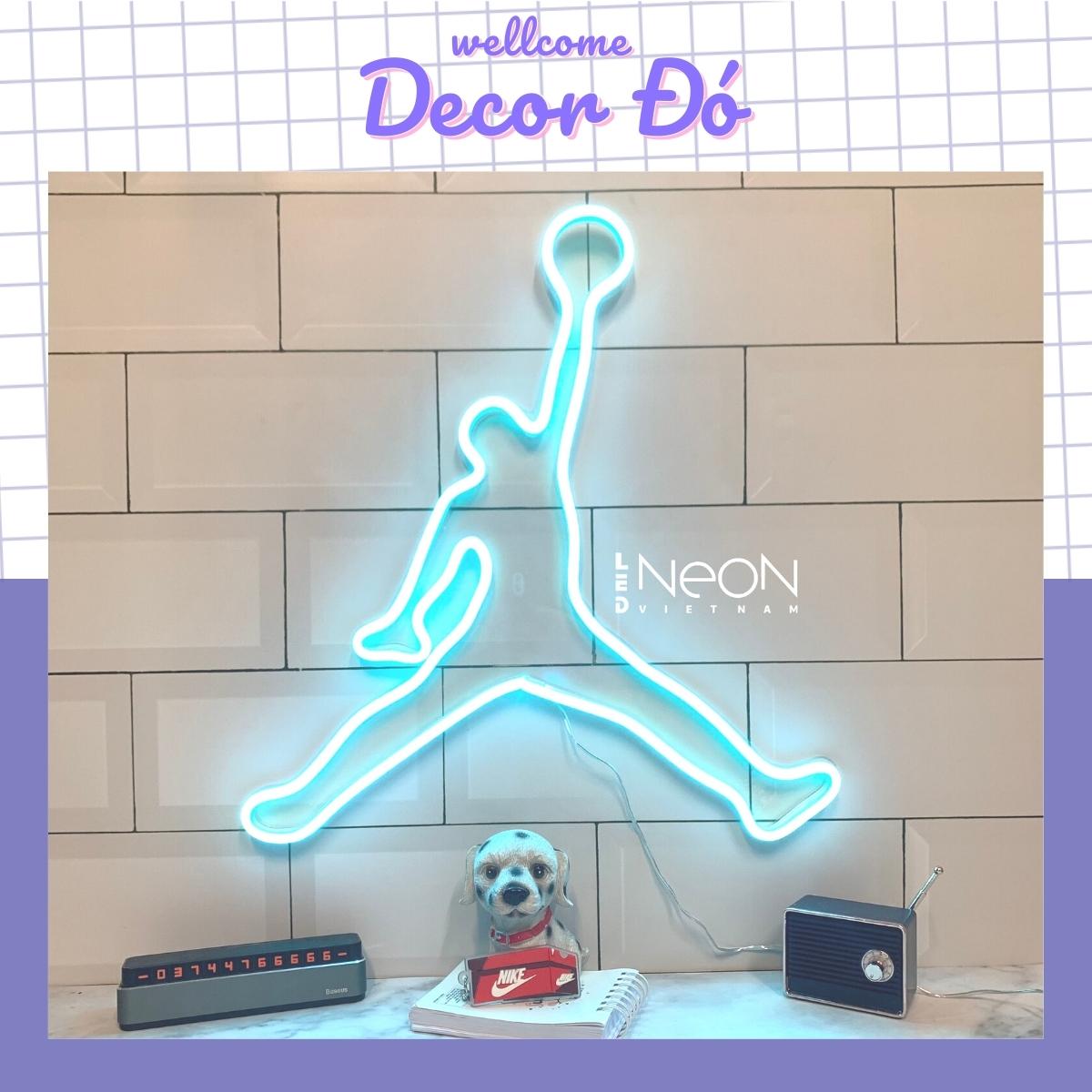 Đèn Neon , Jordan , Size 35x33cm , tặng Miếng Dán , tặng ADAPTER , tặng 1,5m Dây Điện Tàng Hình