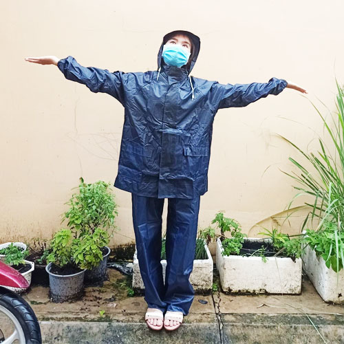 Áo mưa bộ nam nữ cao cấp đủ size, bộ quần áo mưa vải dù dày siêu bền, an toàn