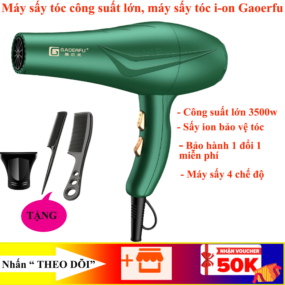 Máy sấy tóc 2 chiều nóng lạnh Gaoerfu công suất 3500W giúp tạo kiểu tóc Và làm khô tóc nhanh chóng, phù hợp mọi loại tóc