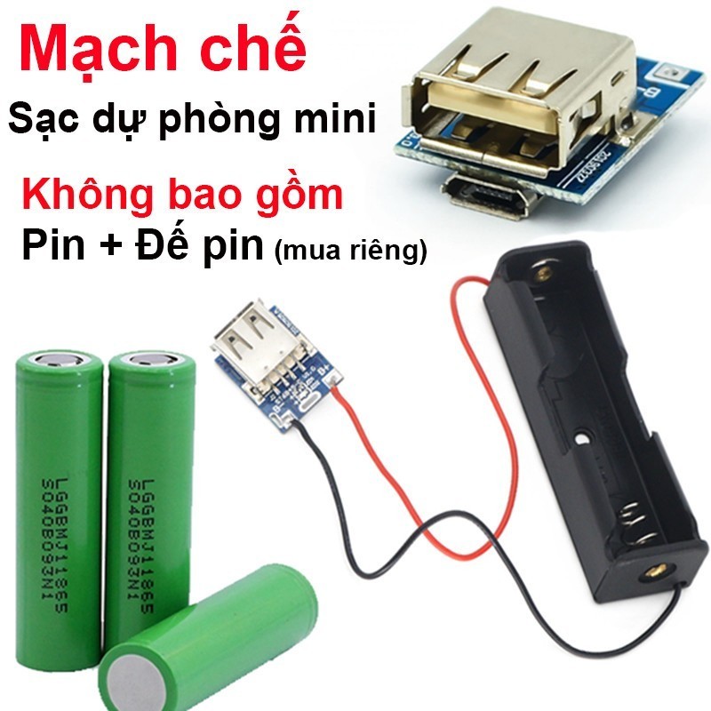 Mạch chế sạc pin dự phòng 5V 600mA mini có led báo trạng thái ||