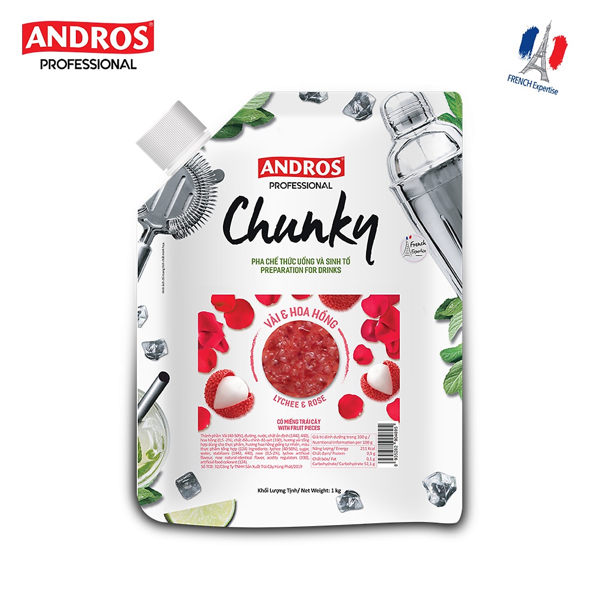 Mứt trái cây Chunky gói 1kg nhiều mùi