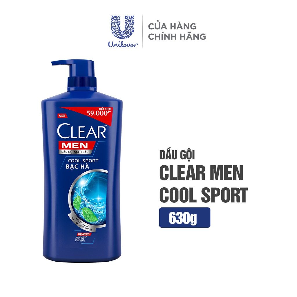 Dầu gội đầu Clear Men chai 630g