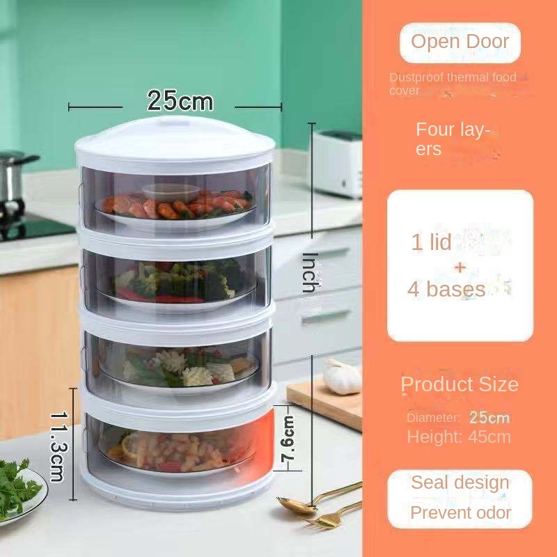 Lồng bàn 5 tầng cao cấp lồng bàn giữ nhiệt nhiều tầng lồng bàn đậy thức ăn nhiều tầng chống bụi ốp 〖qyue〗
