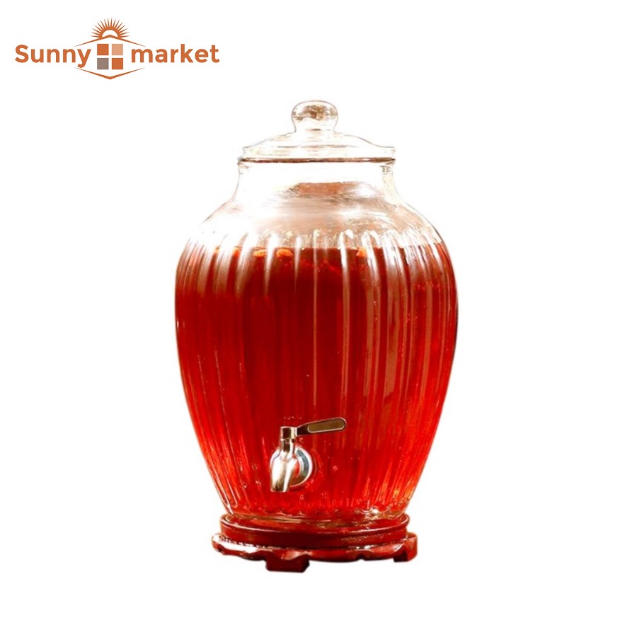 Bình ngâm sâm thủy tinh 217 dung tích 17 lít có van