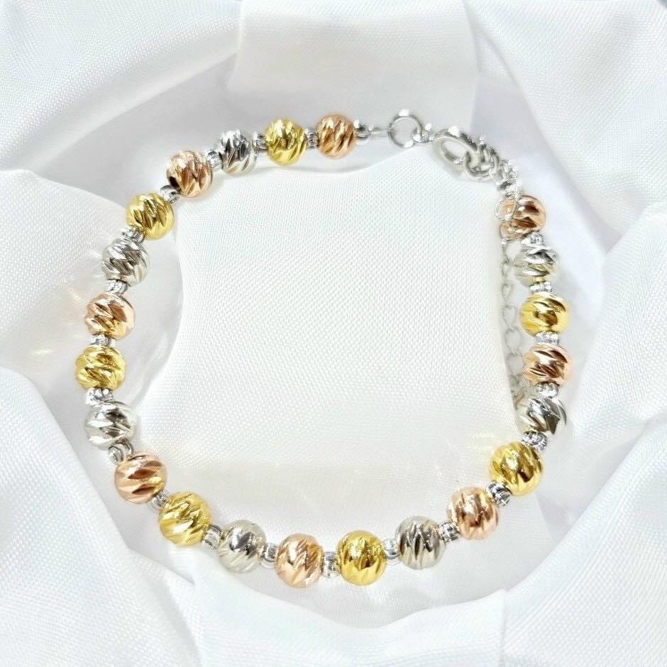 [HCM]Lắc tay nữ vàng non, lắc tay bi châu kim tiền phong thủy, lắc tay mạ vàng trắng, lắc tay xi bạch kim, lắc tay mạ vàng thật Trang Sức GADO L013 - mang đi chơi đi tiệc cực đẹp sang chảnh