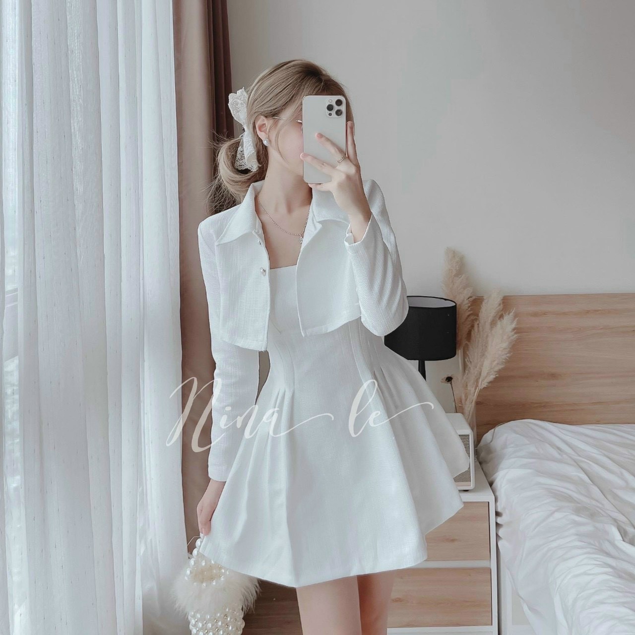Đầm Xòe & kèm Áo Khoác (có mút) siêu hottrend