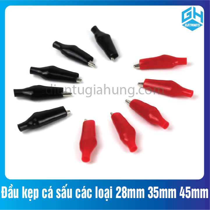 COMBO 10 chiếc Kẹp cá sấu phân loại 28mm,35mm.45mm (5 đen + 5 đỏ)