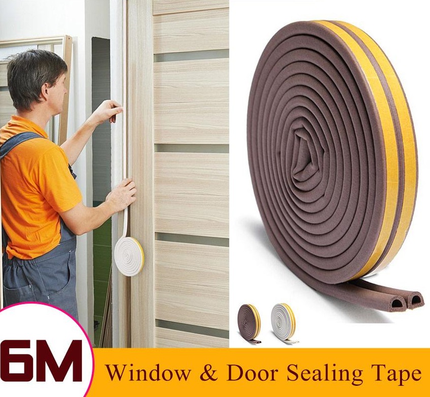 【COD+Spot】Door sealing strip guard 6M Self Adhesive D P Type Doors and