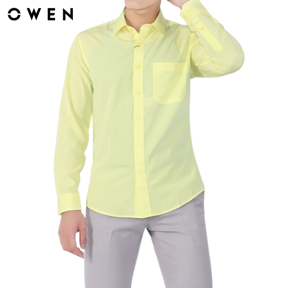 Owen - áo sơ mi dài tay regular fit ar22307dt chất liệu bamboo