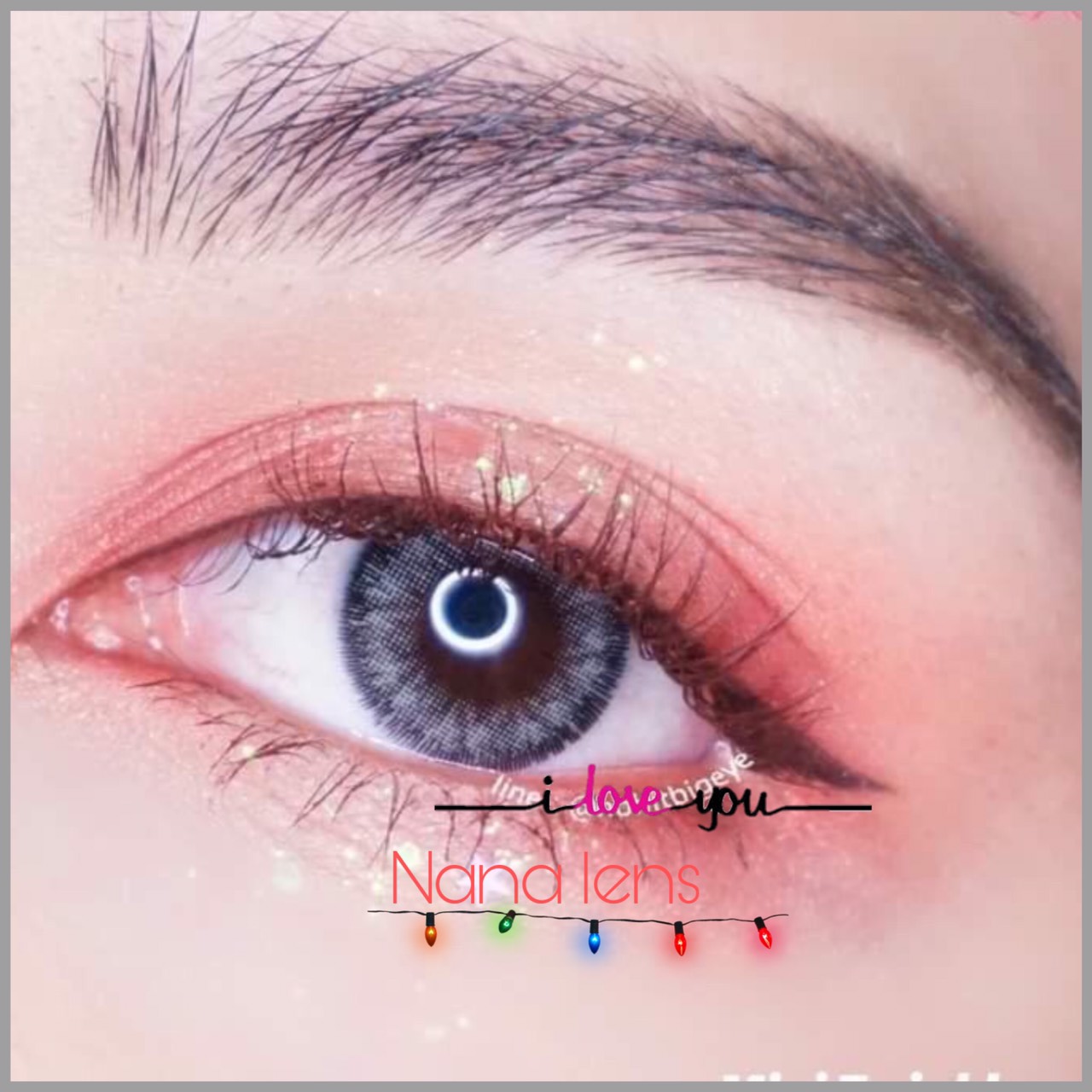 Lens xám Tây viền nhẹ vân tự nhiên giãn nhỏ đen êm không cộm dòng lens sử dụng 1 năm (tặng kèm khay)