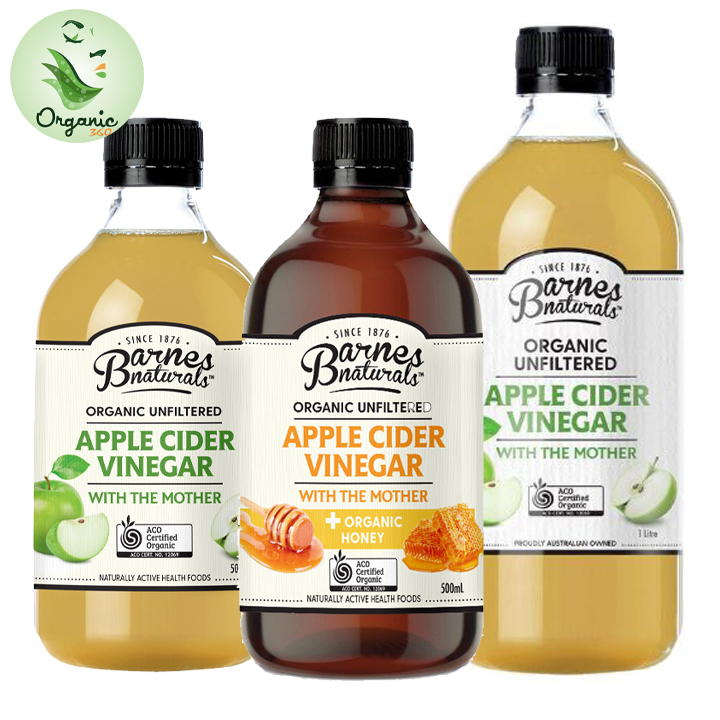 Giấm táo hữu cơ Barnes Naturals có giấm cái - Organic Apple Cider Vinegar