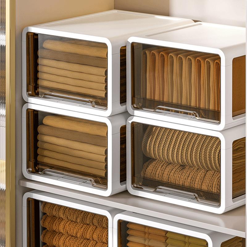 Storage box, drawer type storage box, household wardrobe, clothes storage box, wardrobe, clothes storage cabinet, plastic organizing box