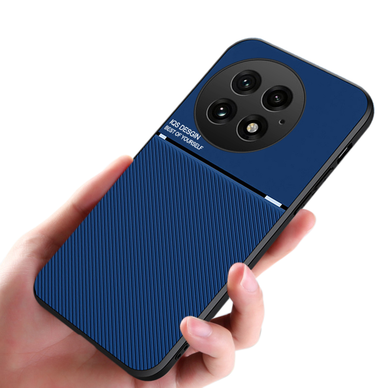 New Phone case OnePlus13 Back cover Rough Cross Patterned Magnetic Soft Silicone Leather for OnePlus 13 case.